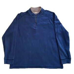 The Territory Ahead Men Sweater L Gray Pima Cotton 1/4 Zip Casual Golf Long